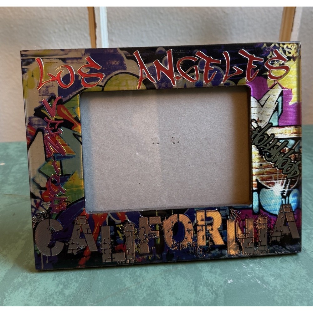 Y2K Los Angeles Hollywood Picture Frame 4x6 Photo Vintage Graffiti Frame